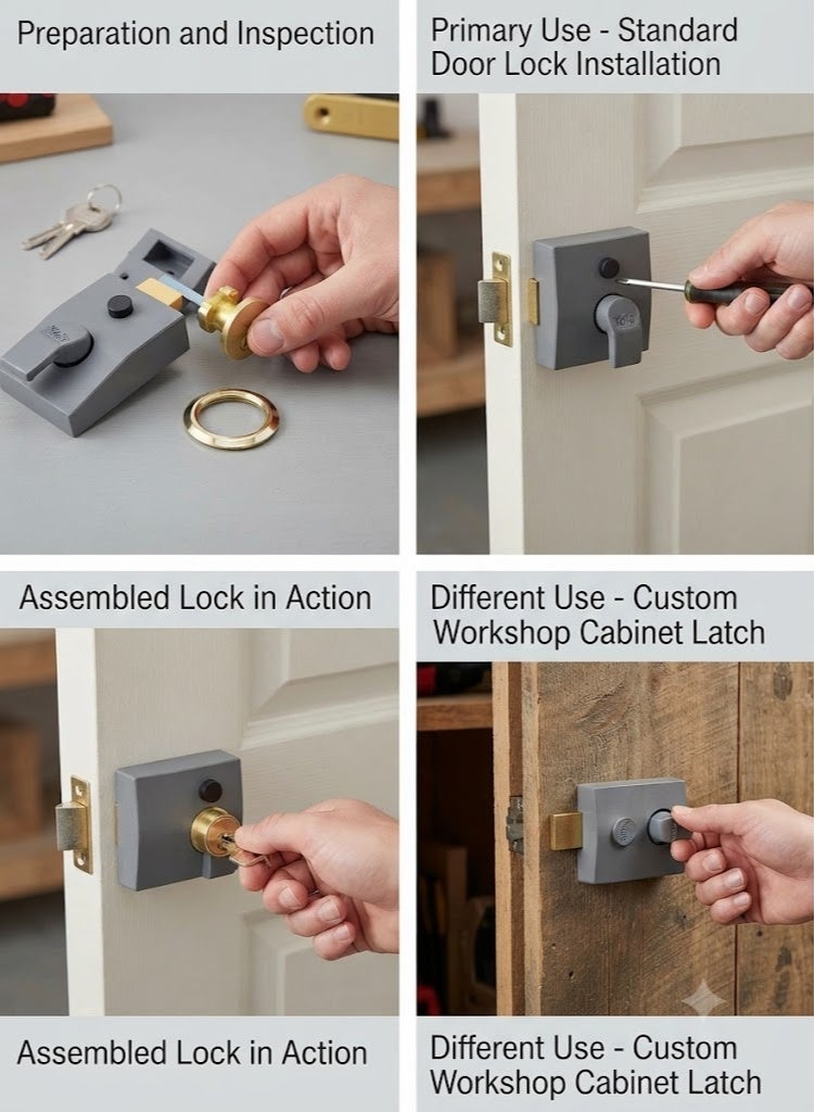 Yale P-89-DMG-PB-60 Deadlocking Nightlatch, 60 mm Backset, Automatic Deadlock, Dark Metallic Finish/Brass Cylinder, High Security, Outdoor lock, Front Door Latch - Image 2