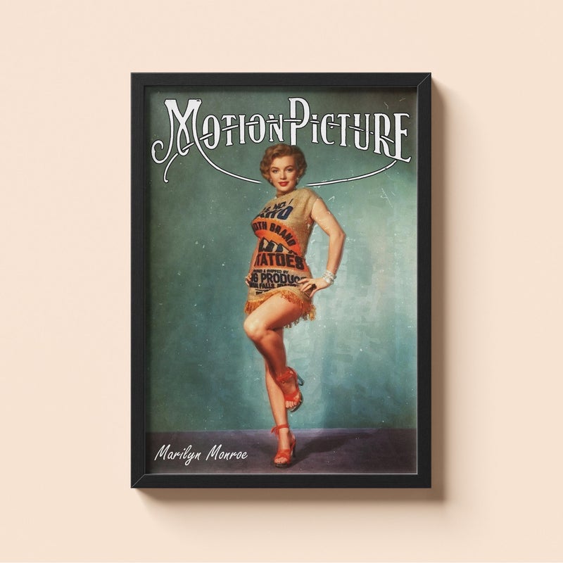 TNESSENTIAL Marilyn Monroe Motion Picture Magazine Poster | Vintage Hollywood Wall Art | Old Money Cinema Print - Image 1
