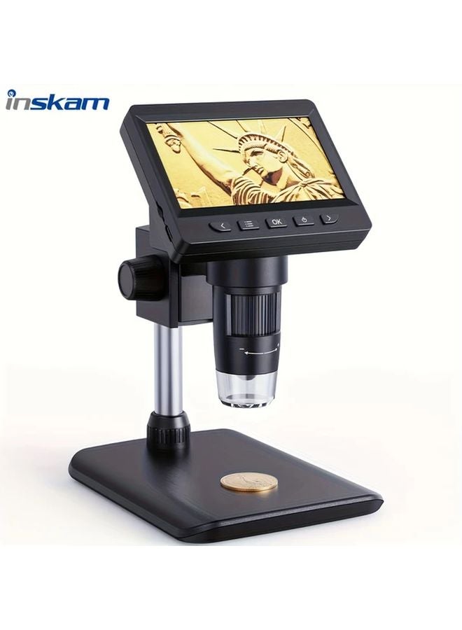 White HD Digital Microscope 1080P 1000X Magnification 8 LED Lights USB Powered Rechargeable Battery for Computer Laptop - Image 2