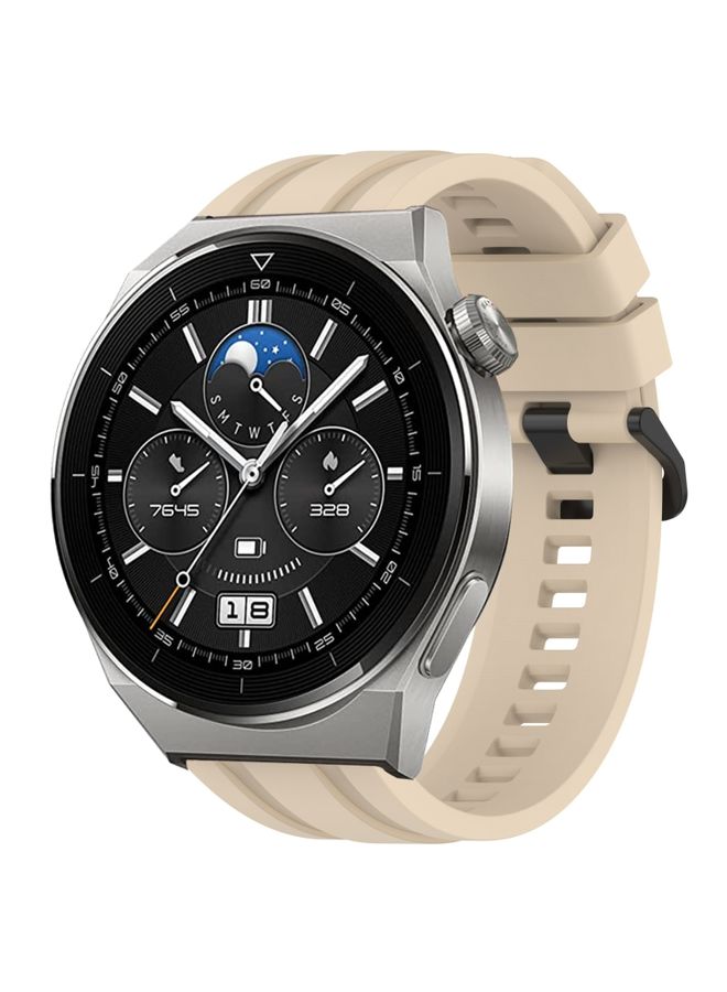 Replacement Strap For Huawei Watch 3 Pro Long & Short Sports Solid Color Silicone Watch Band Set Khaki