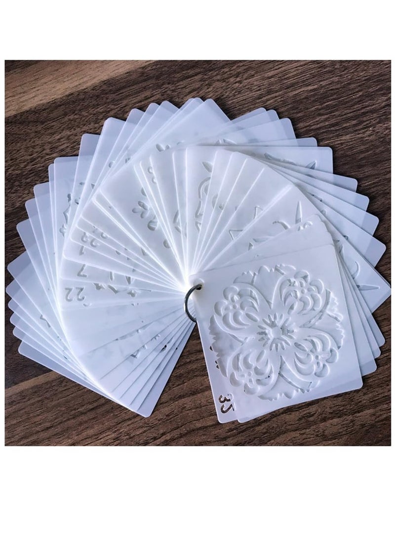 موردلي 36 عبوة من قوالب ماندالا (3.6 × 3.6 بوصة) مجموعة قوالب رسم ماندالا للرسم مثالية لمشاريع الرسم الفنية التي تصنعها بنفسك، حائط خشبي، أرضية، قماش، أثاث، بلاط، هدية عيد الميلاد (قابلة لإعادة الاستخدام) - Image 3