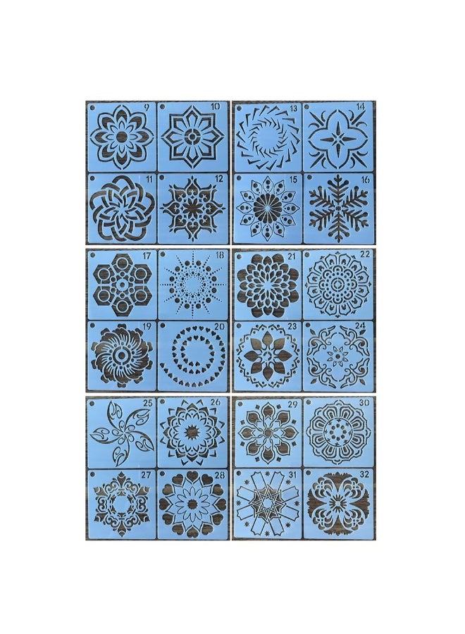 Mordely 36 Pack Mandala Stencils (3.6x3.6 Inch) Mandala Dotting Painting Template Stencil Set for Painting Perfect for DIY Painting Art Projects Wood Wall Floor Fabric Furniture Tile Christmas Gift (Reusable) - Image 2