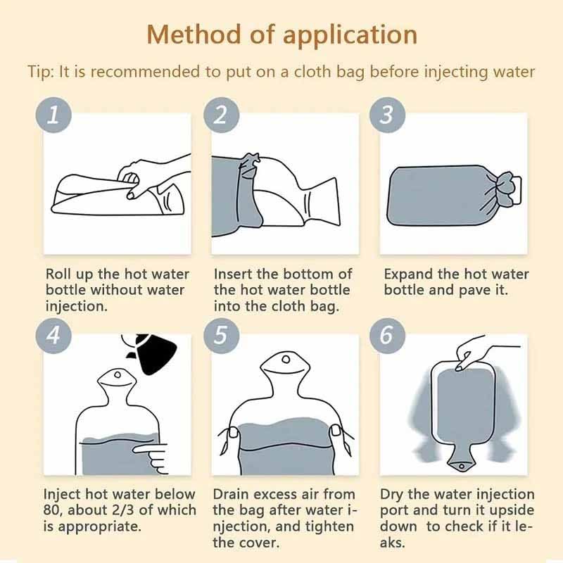 SKOFRI Hot Water Bottle with Cartoon Plush Cover, 500ML Cute Mini Hot Water Bag Rubber Heating Bag, Hot Water Bags for Pain Relief, Therapy, Period, Cramps, Neck, Hand Warmer Bags - Image 4