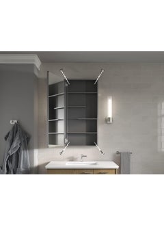 Kohler Kohler Maxstow Mirror Cabinet for Bathroom 20"x40"x3.56" (50.8cm x 101.6cm x 9.04cm) Dark Anodized Aluminium with Silver Coated Glass - Bathroom Cabinet with Storage for Medicine, Makeup, Toiletries  - Image 2