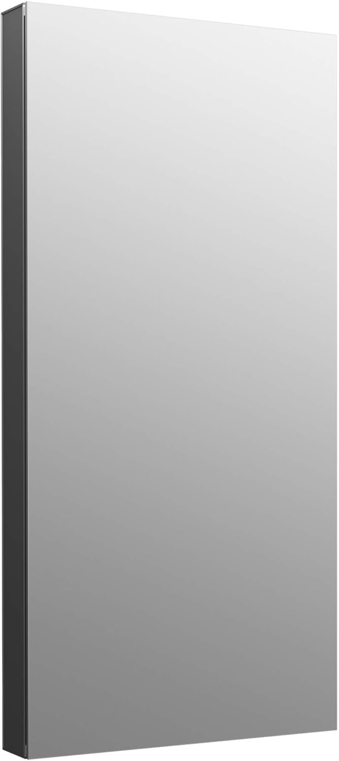 Kohler Kohler Maxstow Mirror Cabinet for Bathroom 20"x40"x3.56" (50.8cm x 101.6cm x 9.04cm) Dark Anodized Aluminium with Silver Coated Glass - Bathroom Cabinet with Storage for Medicine, Makeup, Toiletries  - Image 1