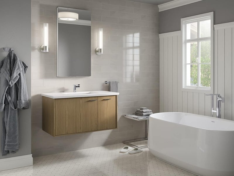 Kohler Kohler Maxstow Mirror Cabinet for Bathroom 20"x40"x3.56" (50.8cm x 101.6cm x 9.04cm) Dark Anodized Aluminium with Silver Coated Glass - Bathroom Cabinet with Storage for Medicine, Makeup, Toiletries  - Image 4