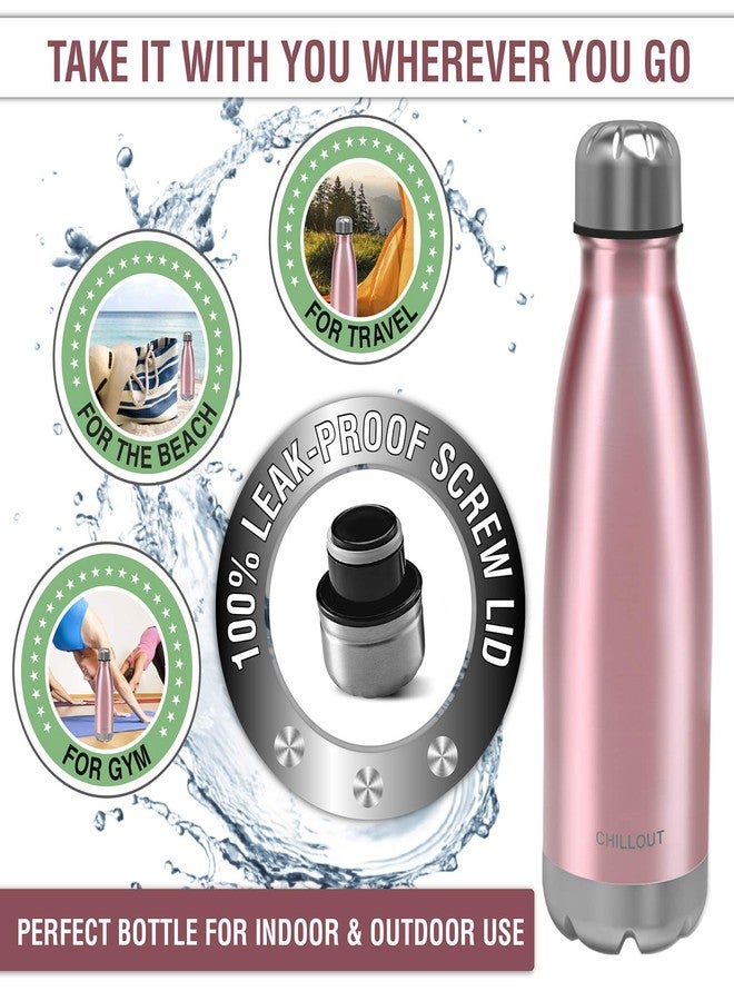 تشيل أوت لايف زجاجة مياه تشيل آوت لايف المصنوعة من الفولاذ المقاوم للصدأ: زجاجة رياضية معدنية معزولة بجدار مزدوج سعة 17 أونصة، مناسبة للمشروبات الباردة والساخنة، وخالية من مادة BPA - Image 3
