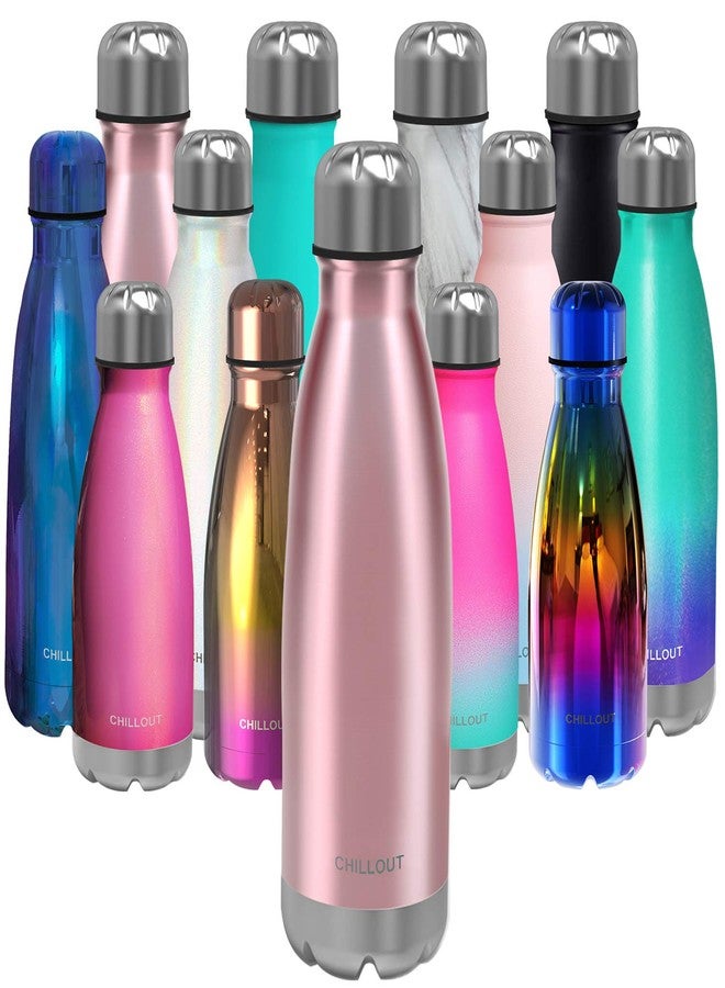 تشيل أوت لايف زجاجة مياه تشيل آوت لايف المصنوعة من الفولاذ المقاوم للصدأ: زجاجة رياضية معدنية معزولة بجدار مزدوج سعة 17 أونصة، مناسبة للمشروبات الباردة والساخنة، وخالية من مادة BPA - Image 1