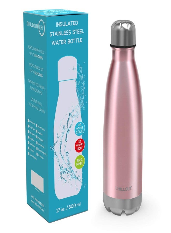 تشيل أوت لايف زجاجة مياه تشيل آوت لايف المصنوعة من الفولاذ المقاوم للصدأ: زجاجة رياضية معدنية معزولة بجدار مزدوج سعة 17 أونصة، مناسبة للمشروبات الباردة والساخنة، وخالية من مادة BPA - Image 2