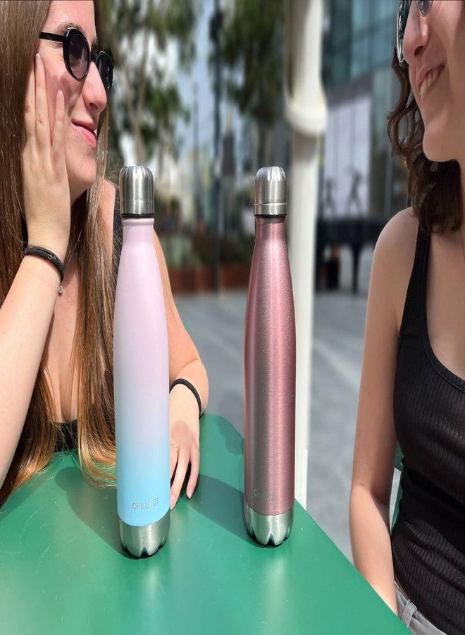 تشيل أوت لايف زجاجة مياه تشيل آوت لايف المصنوعة من الفولاذ المقاوم للصدأ: زجاجة رياضية معدنية معزولة بجدار مزدوج سعة 17 أونصة، مناسبة للمشروبات الباردة والساخنة، وخالية من مادة BPA - Image 4