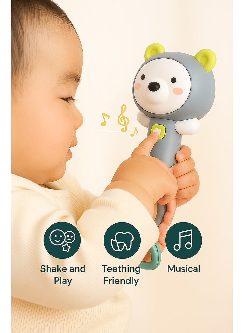 Bear Shaker Toy for Babies – Newborn Grasp & Bite Comfort Toy with Gentle Bell Sound  - Image 1