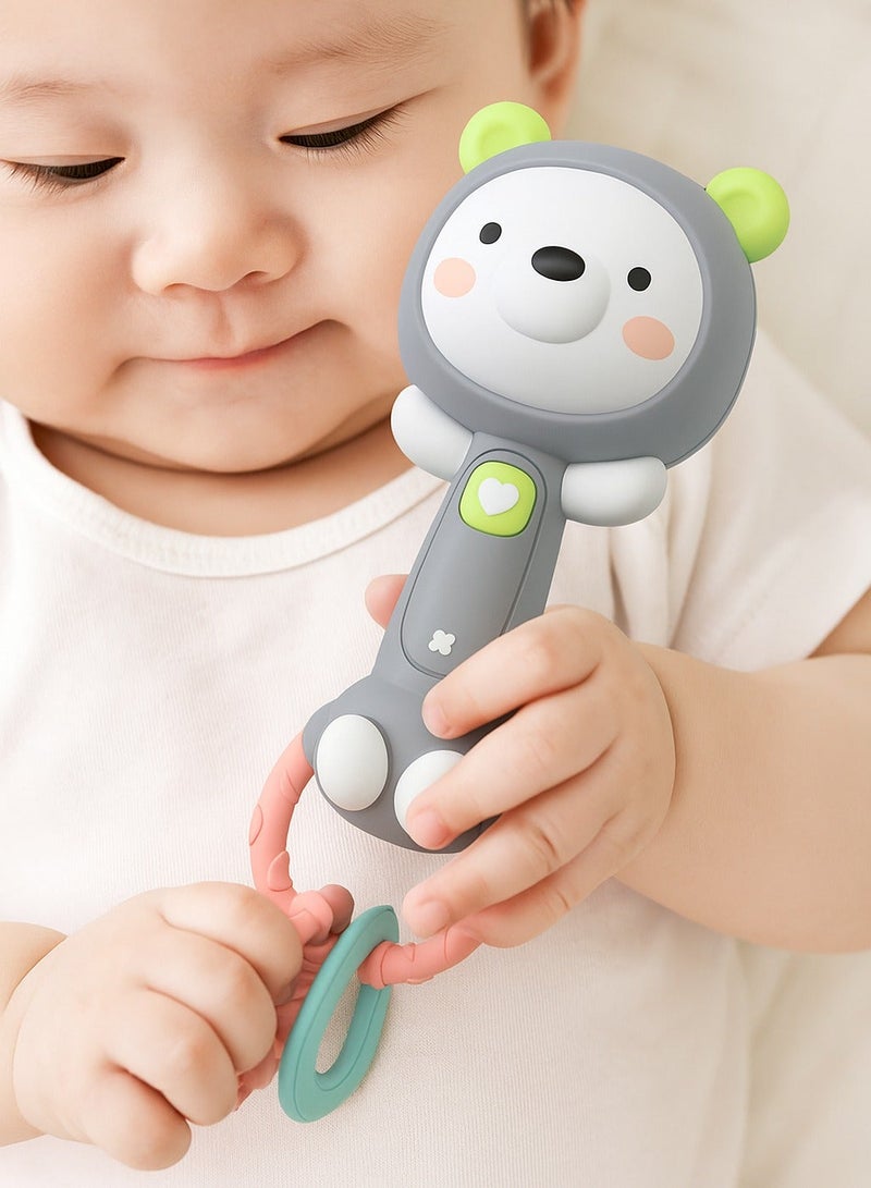 لعبة الدب الهزاز للأطفال - لعبة مريحة للرضع حديثي الولادة مع صوت جرس لطيف - Image 3