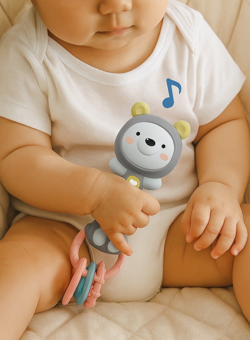 لعبة الدب الهزاز للأطفال - لعبة مريحة للرضع حديثي الولادة مع صوت جرس لطيف - Image 5