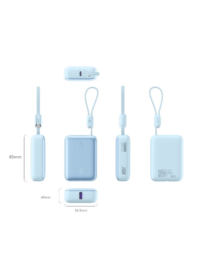 جودا باور بانك Halo 10 بسعة 10000mAh وPD 22.5W مع كابل مدمج باللون الأزرق - Image 3