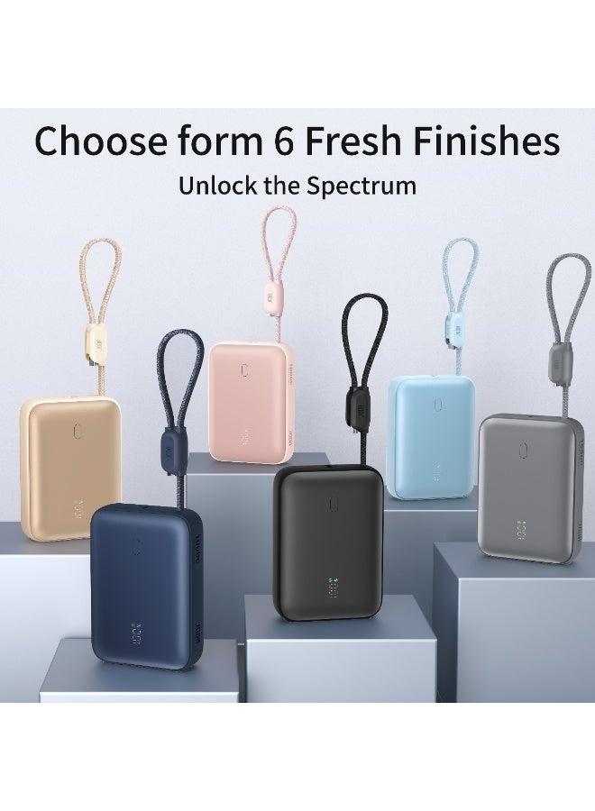 جودا باور بانك Halo 10 بسعة 10000mAh وPD 22.5W مع كابل مدمج باللون الأزرق - Image 5