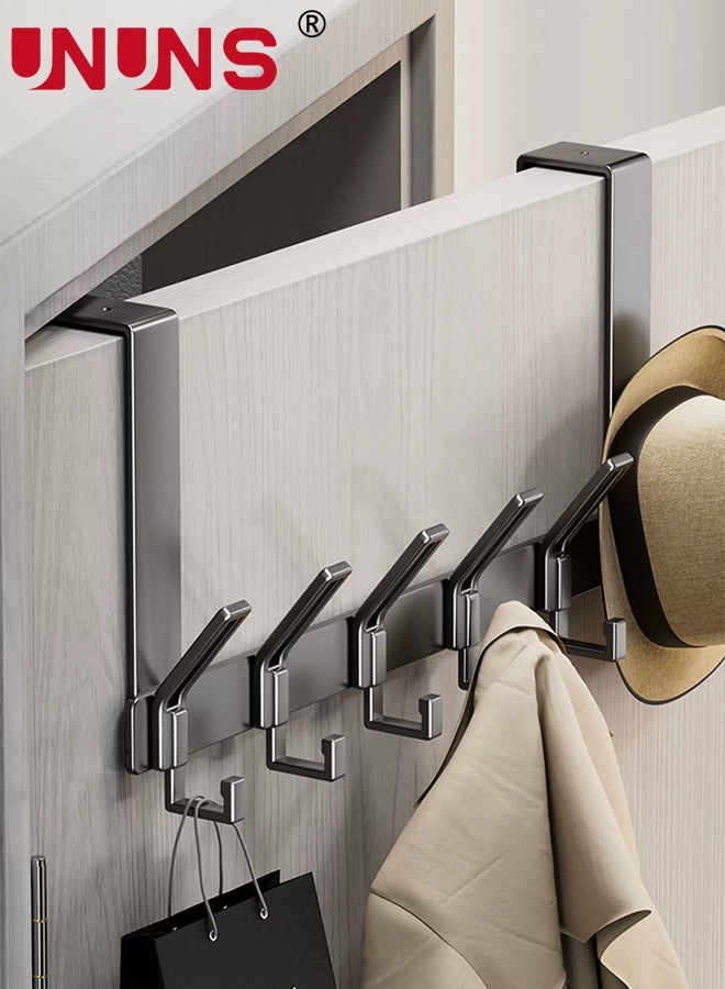Over The Door Hooks,Heavy Duty Over Door Hanger Aluminium For Coats Robes,Hanging Towel Rack Back Of Bathroom Bedroom Door,Long Arms Easy Reach,6 Hooks