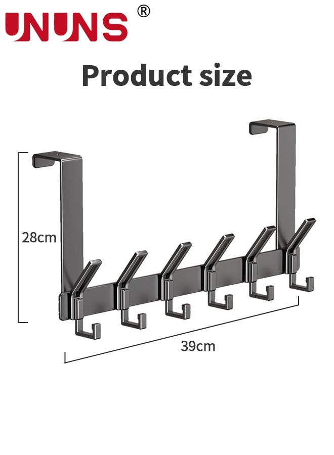 Over The Door Hooks,Heavy Duty Over Door Hanger Aluminium For Coats Robes,Hanging Towel Rack Back Of Bathroom Bedroom Door,Long Arms Easy Reach,6 Hooks