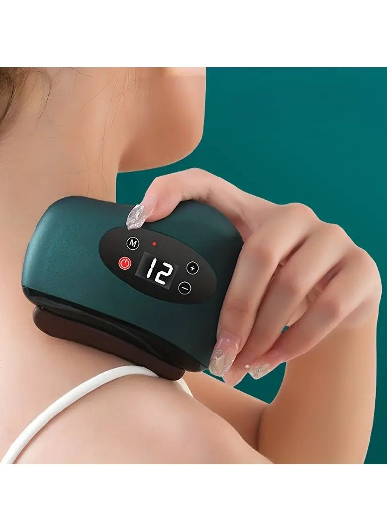 DubaiGallery - Vibration Electric Gua Sha Scraping Massager, 9 Levels, Stone Needle, Hot Compress, Massage, Light Massage Tool, Heated Guasha Machine Stone WarmersStone Warmers - Image 1