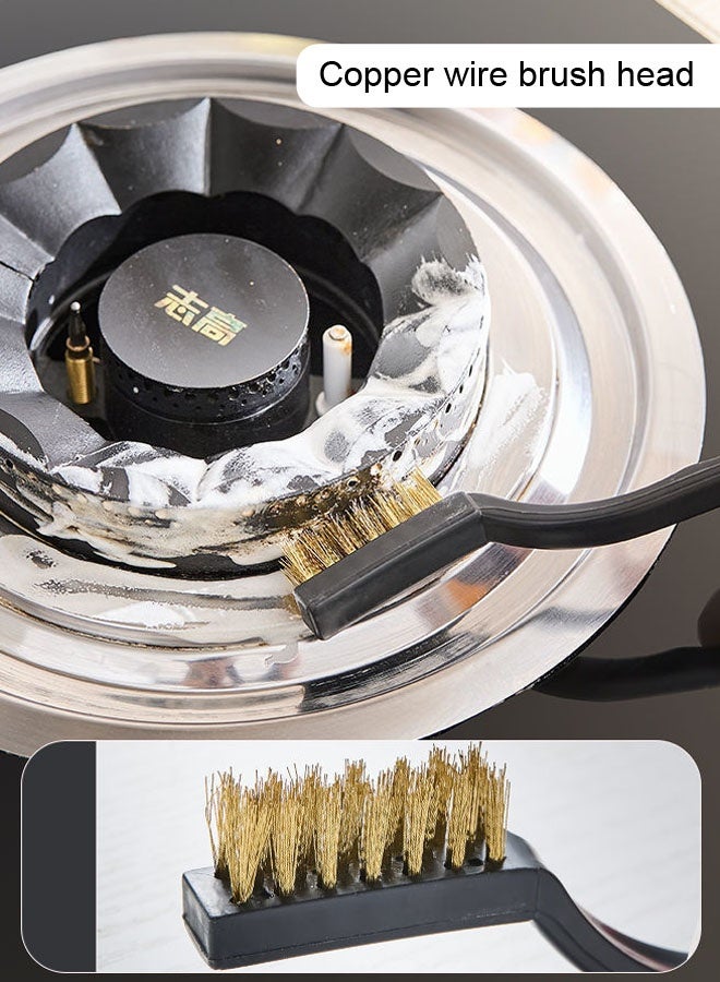 Set of Three Home Gas Stove Cleaning Brushes，Metal Wires of Brass/Stainless Steel/Nylon Cleaning Brushes - Image 3