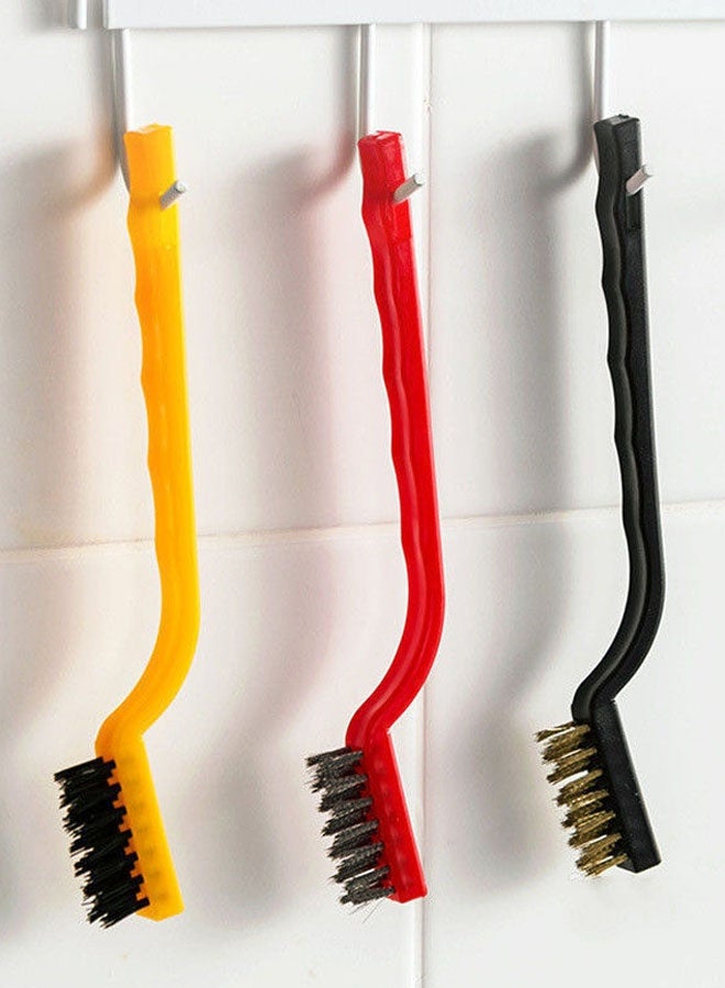 Set of Three Home Gas Stove Cleaning Brushes，Metal Wires of Brass/Stainless Steel/Nylon Cleaning Brushes - Image 1