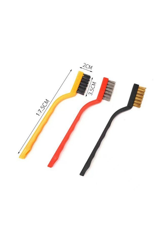Set of Three Home Gas Stove Cleaning Brushes，Metal Wires of Brass/Stainless Steel/Nylon Cleaning Brushes - Image 5