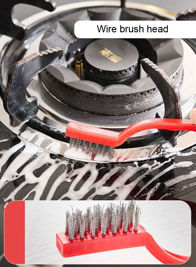 Set of Three Home Gas Stove Cleaning Brushes，Metal Wires of Brass/Stainless Steel/Nylon Cleaning Brushes - Image 4