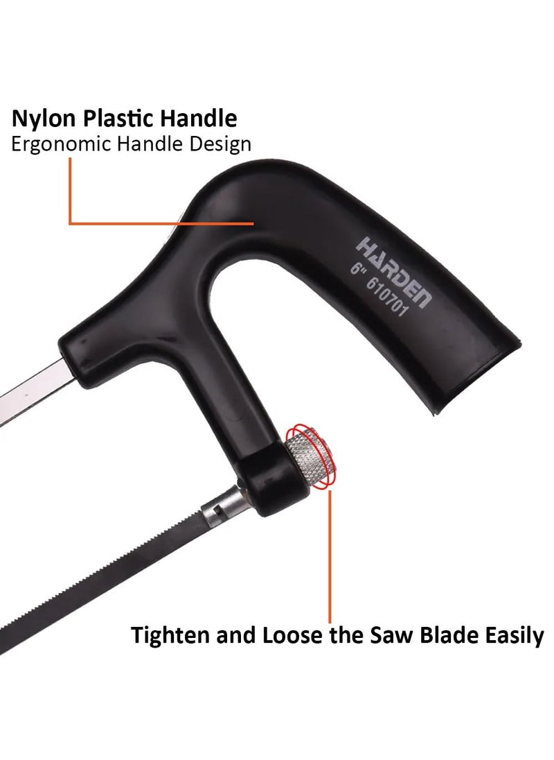 Harden Harden 6 Mini Steel Hacksaw Frame Saw Ideal for small cutting of Metal Wood and PVC Pipes 610701  - Image 4