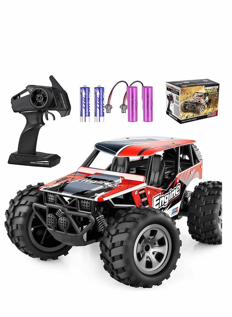 KASTWAVE Remote Control Car, RC Cars Remote Control Truck, 2.4GHZ 1:18 Fast Racing Monster Car, Off Road Radio RC Cars for Boys with 4 Batteries for Kids Teens Adults Toys - Image 1