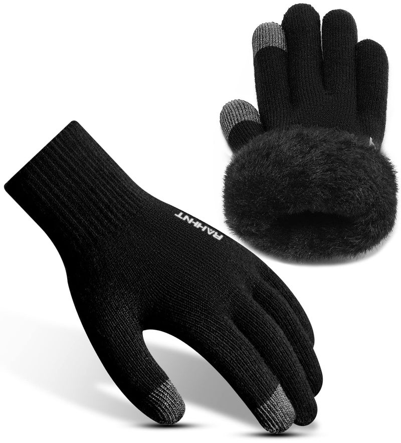 Rahhint Wool Winter Gloves Men Women Fleece Lined Knit Gloves with Touchscreen Fingers Insulated Gloves Keep Hand Warm Gift - Image 1