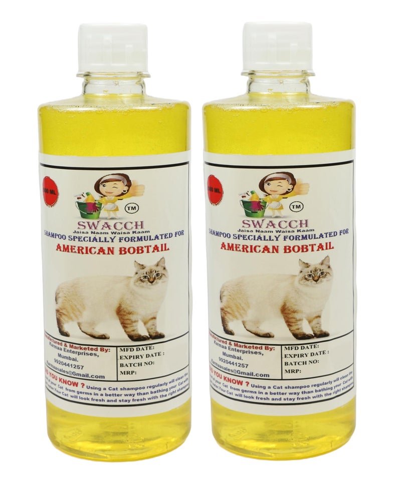 Swacch Shampoo Specially Formulated for American Bobtail (500ML) (Pack of 2) Lemon - Image 1