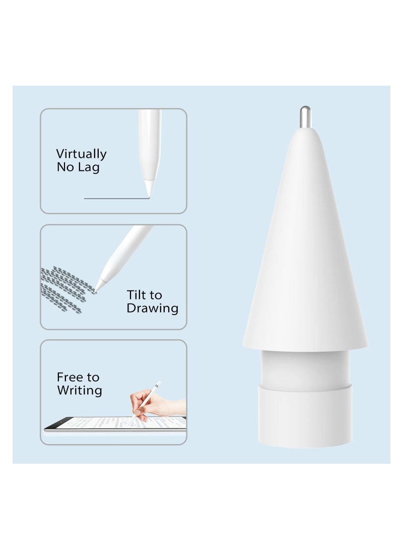 Excefore Replacement Tips for Apple Pencil, 2 Pcs No Wear Out Fine Point Precise Control Pencil Replacement Nibs, Compatible with Apple Pencil 1st Gen and 2nd Gen - Image 2