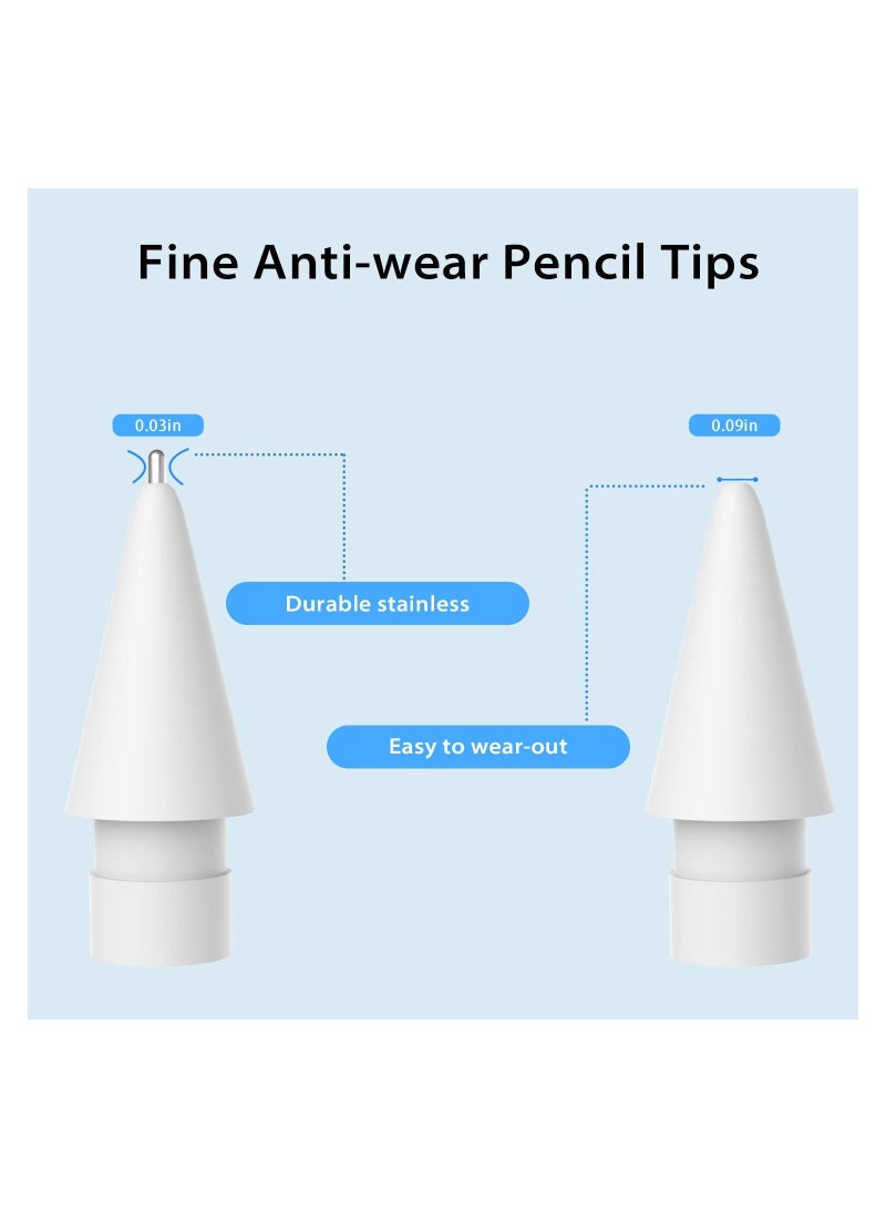 Excefore Replacement Tips for Apple Pencil, 2 Pcs No Wear Out Fine Point Precise Control Pencil Replacement Nibs, Compatible with Apple Pencil 1st Gen and 2nd Gen - Image 3