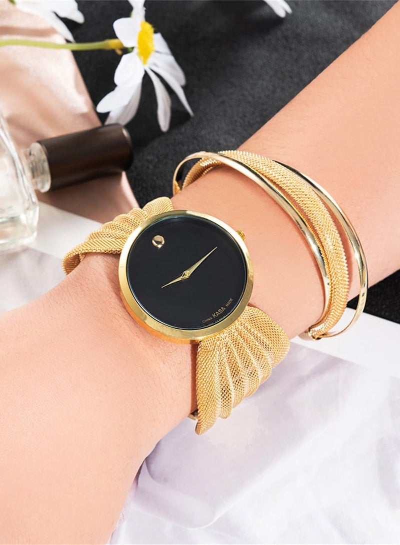 Captaintech Elegant Women's Wristwatch Set with erfly Design and Mesh Band, Luxury Gift Box with Matching Bracelet - Image 3