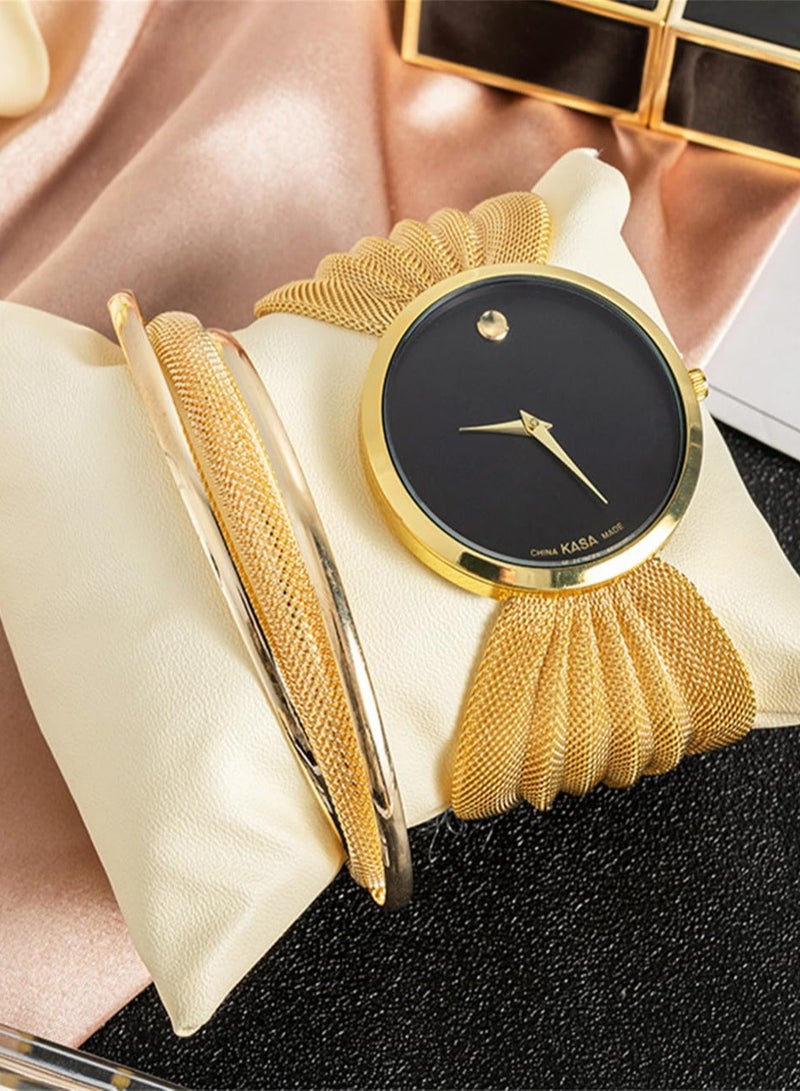 Captaintech Elegant Women's Wristwatch Set with erfly Design and Mesh Band, Luxury Gift Box with Matching Bracelet - Image 5