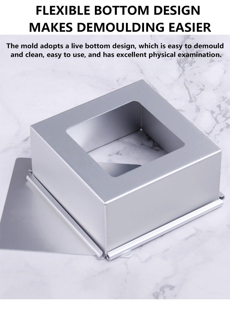 Square Pan for Brownie Cake Size 6 Inches with Removable Bottom - Image 2