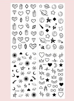 Shein Tattoo sticker set, 4 moon and heart disposable tattoo printing ...