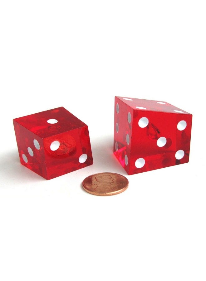 Koplow Games Set of 2 20-25mm D6 Transparent Red Specialty Crooked Dice - Image 3