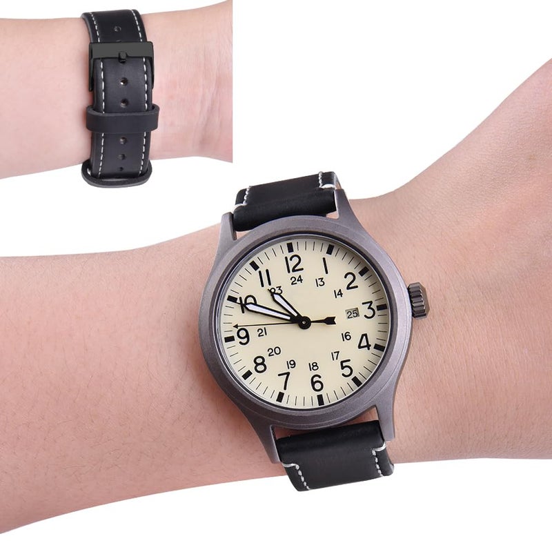 Ritche Leather Watch Strap with Quick Release Pins, 22mm Replacement Watch Band for Men and Women, Fits Smartwatches & Traditional Watches - Image 3