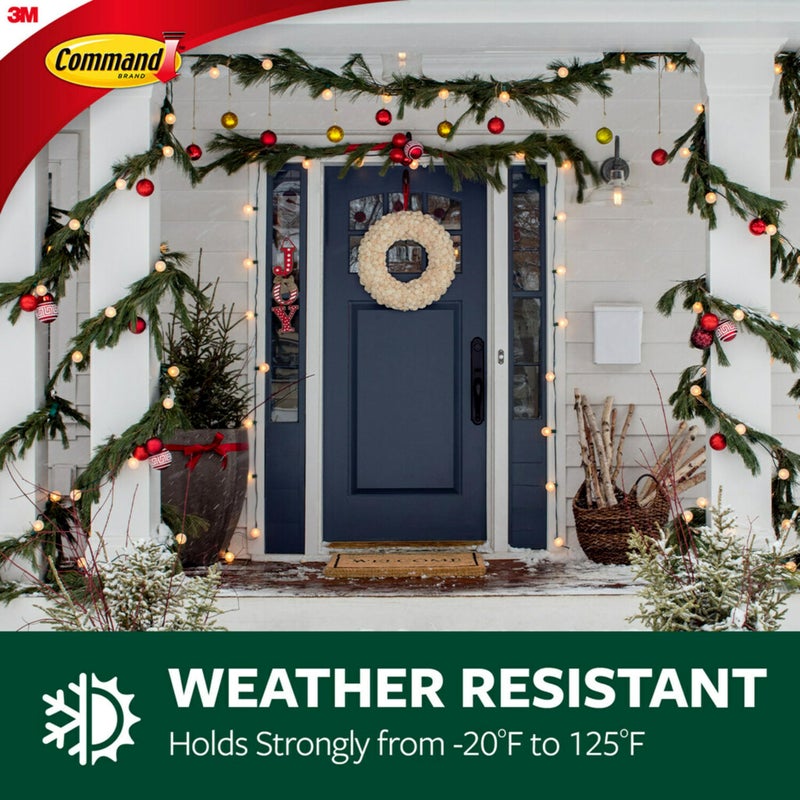 Command Outdoor Rope Light Clips, 12 Hooks and 16 Command Strips, Damage Free Hanging Christmas Decorations with Weather Resistant Strips, Wall Clips for Hanging Outdoor Lights and Cable Management - Image 5
