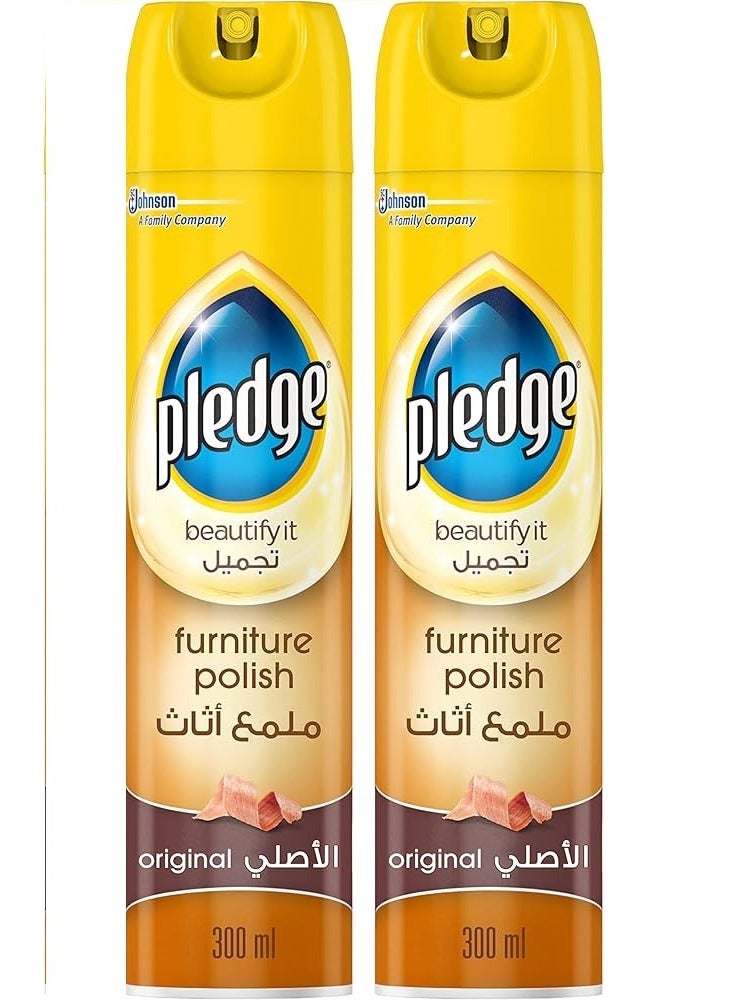 بليدج بخاخ تلميع وتنظيف الأثاث من بليدج، أصلي، 300 مل، قطعتين