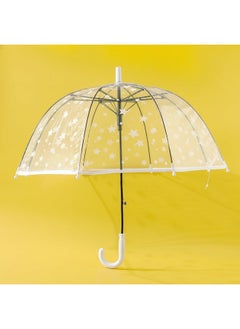 Kuber Industries Kuber Industries Transparent Umbrella For Men & Women|Automatic Umbrella For Rain (White)  - Image 2