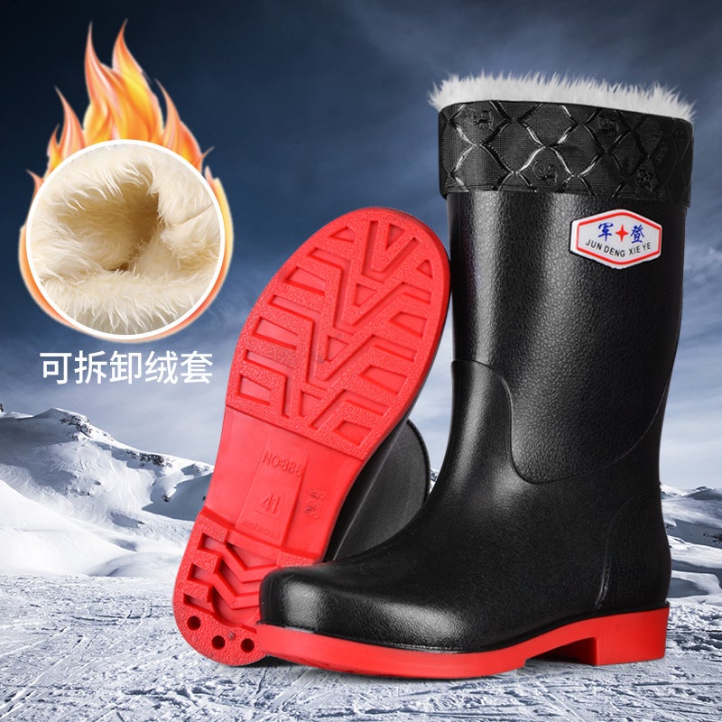 Fashion Rain Shoes Men'S And Women'S Water Shoes Imitation Leather Rain Boots Neutral Waterproof Boots In The Barrel Overshoes Fishing Outdoor - Image 5