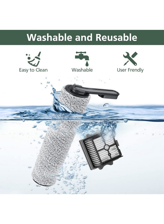 isinlive 【Only S5 Combo】Brush Roller Replacement Parts for Floor ONE S5 Combo Cordless Wet Dry Vacuum Cleaner, 2 Pack Brush Rollers + 2 Pack Vacuum HEPA Filters (Only Fit S5 COMBO) - Image 4