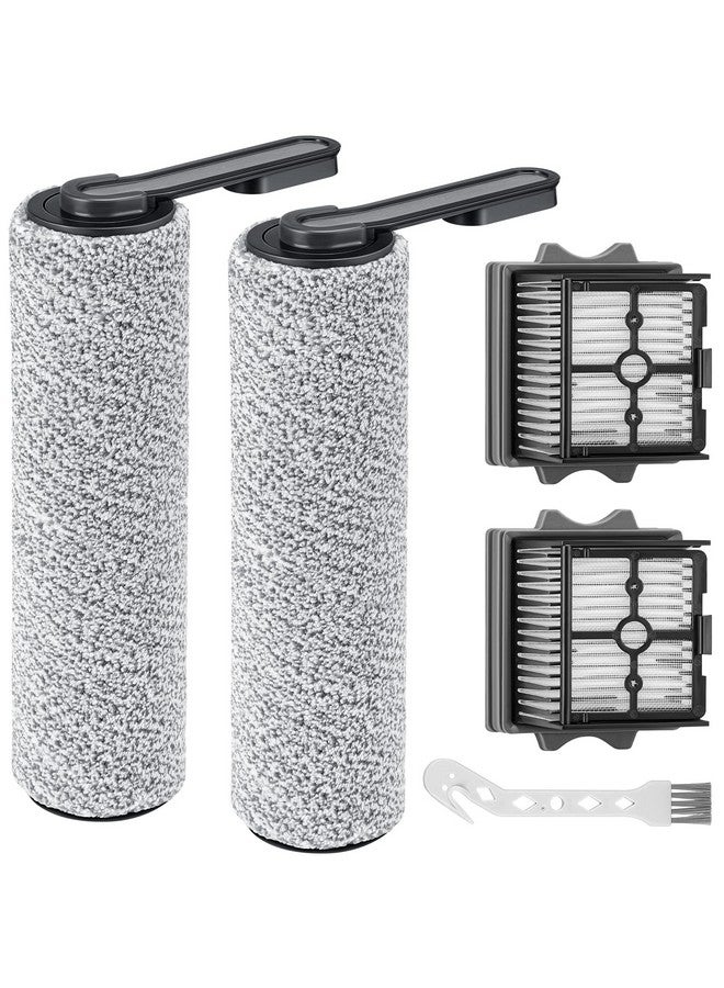 isinlive 【Only S5 Combo】Brush Roller Replacement Parts for Floor ONE S5 Combo Cordless Wet Dry Vacuum Cleaner, 2 Pack Brush Rollers + 2 Pack Vacuum HEPA Filters (Only Fit S5 COMBO) - Image 1