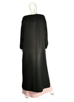 Sana'a Kayum Checkered Classic Front Open Dolman Sleeve Abaya By Sanaa Kayum  - Image 4