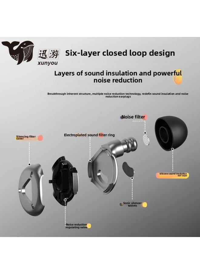Generic - Noise Reduction Sound Insulation Earplugs Button Earplugs Multi-head Replaceable Earplugs Sleep Mute Earplugs Anti-noise Earplugs-Color:Pure Powder - Image 1