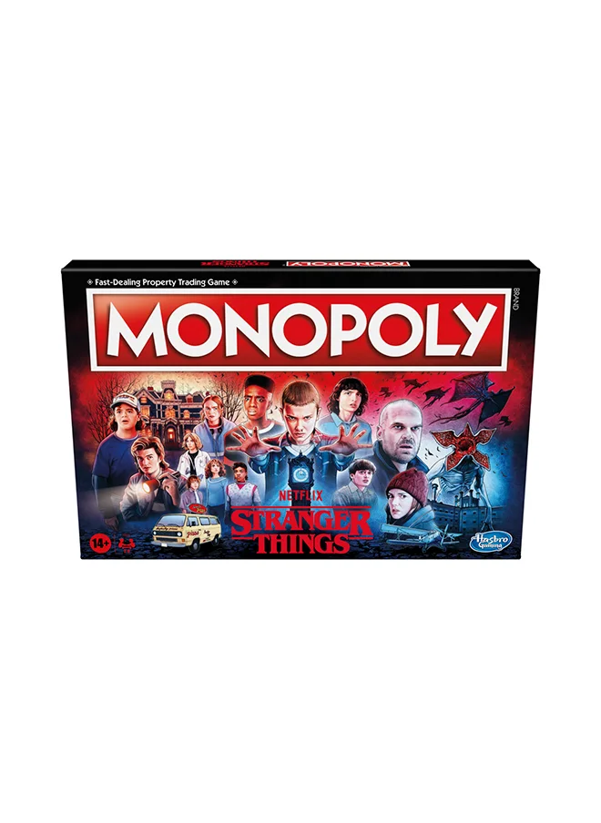 مونوبولي Netflix Stranger Things Edition Board Game– Race to Close Gates, Battle Vecna, and Save Hawkins in This Dark, Thrilling Board Game for Fans of the Netflix Series (Ages 14+)