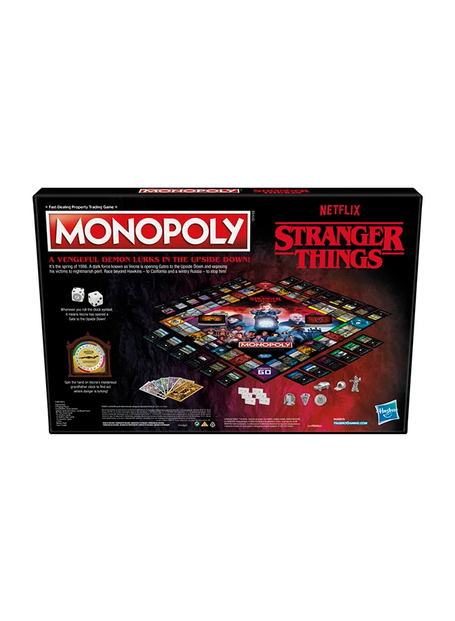Monopoly Netflix Stranger Things Edition Board Game– Race to Close Gates, Battle Vecna, and Save Hawkins in This Dark, Thrilling Board Game for Fans of the Netflix Series (Ages 14+)