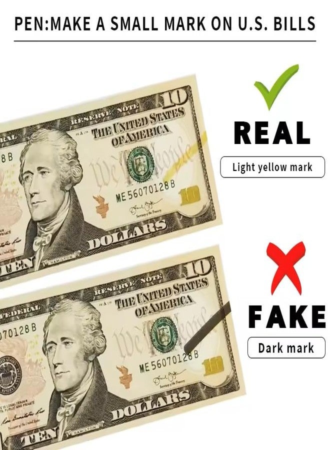 Veltec Counterfeit Money Bill Detector Pen - Easy to Use and Reliable Universal Currency Fake Bill Checker for Personal & Commercial Use - Ensures Authenticity and Prevents Fraud (2 Pack) - Image 2