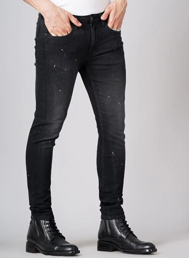 Take Two Men Black Slim Fit Faded Jeans By HardSoda